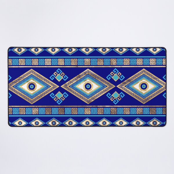 Item preview, Greek Evil Eye and Meander Key Ornament designed and sold by k9printart.