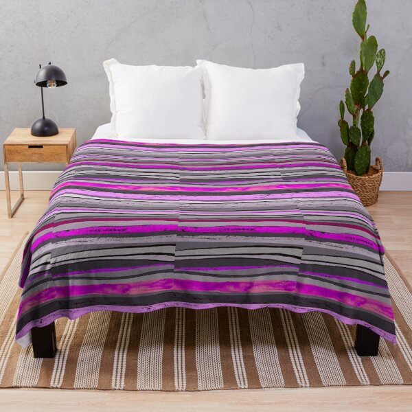 Item preview, Grey, purple,pink and violet painted stripes designed and sold by Lemontreeart63.