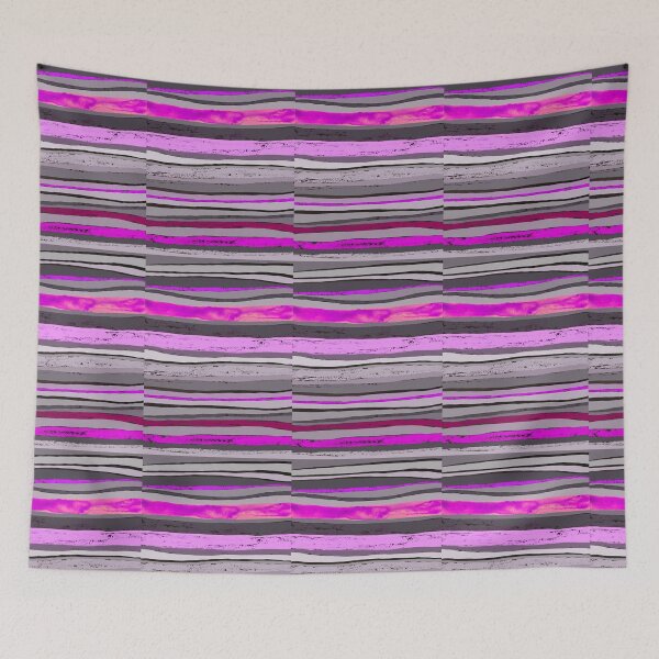 Item preview, Grey, purple,pink and violet painted stripes designed and sold by Lemontreeart63.