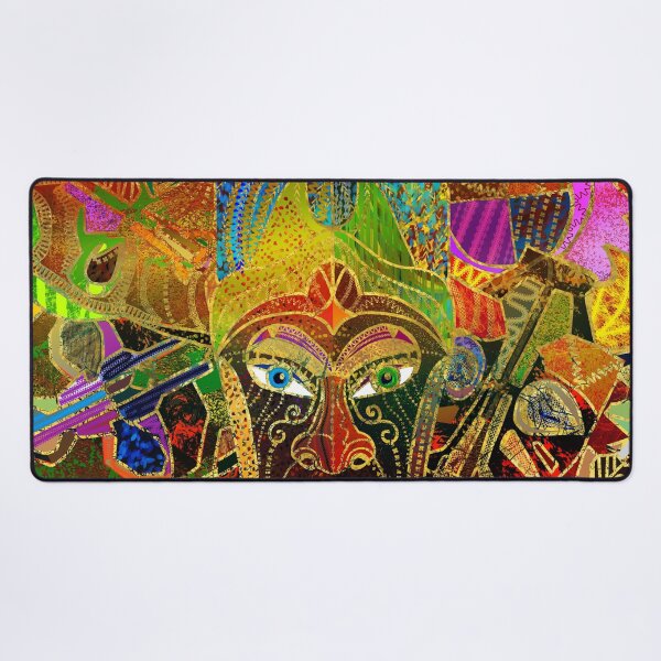 Item preview, Tribal Mask colorful collage designed and sold by k9printart.