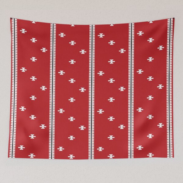 Item preview, Red Sadu Fabric Design - Geometric Pattern designed and sold by ArabicMerch.