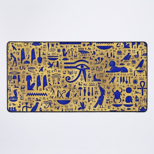 Item preview, Egyptian hieroglyphic Lapis Lazuli and Gold designed and sold by k9printart.