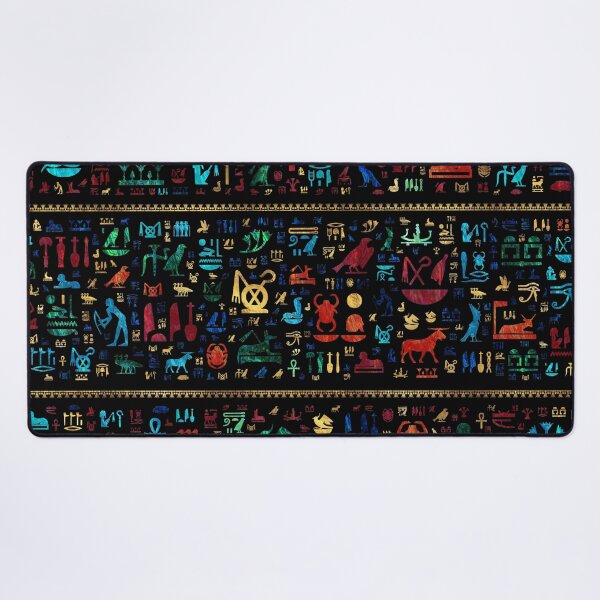 Item preview, Ancient Egyptian hieroglyphs -Colorful Marble and Gold designed and sold by k9printart.