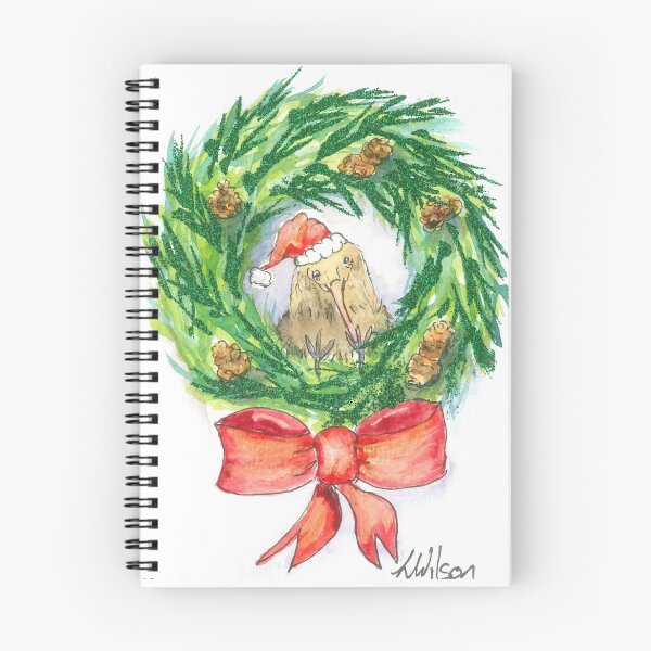 Artikelvorschau, Kiwi, die im Weihnachtskranz sitzt entworfen und verkauft von Goldstarwork.