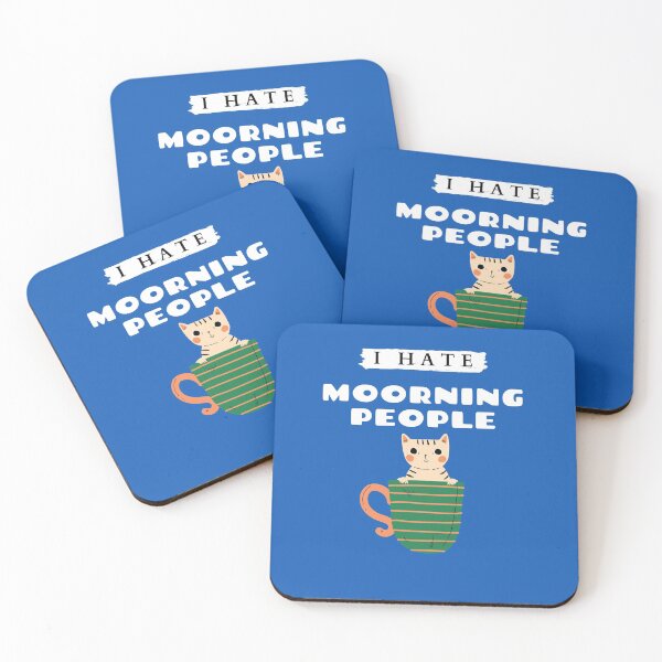 Item preview, I Hate Morning People Or Mornings Or People Coffee Cat designed and sold by Naked-Alien.