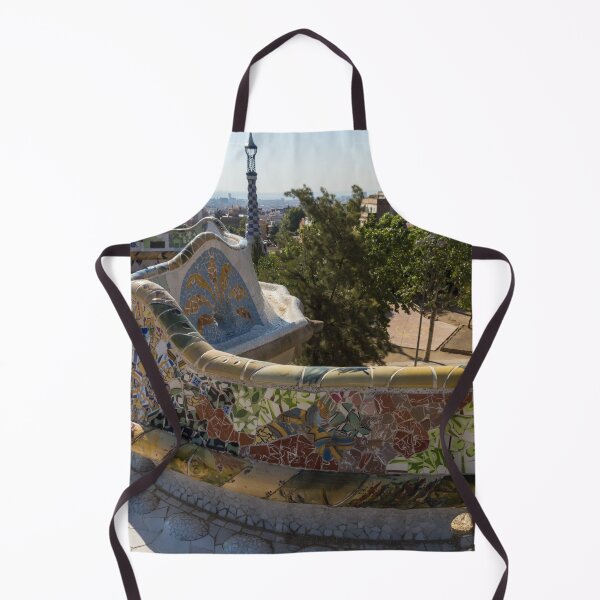 Item preview, Antoni Gaudi Serpentine Bench Park Guell Barcelona - Floral Mosaic Segment designed and sold by Georgia Mizuleva.