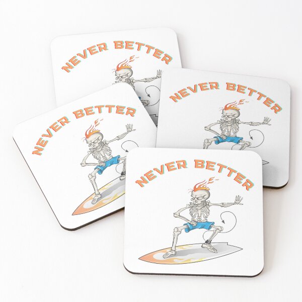 Item preview, Never Better Skeleton - Surfing Skeleton designed and sold by BWAYZ.