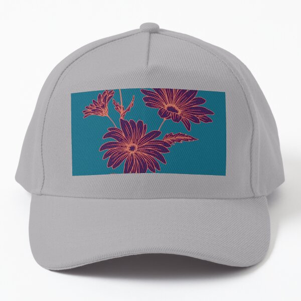 Lila Blumenposter Baseball Cap