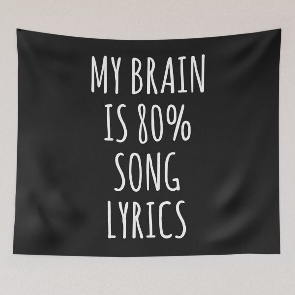 Item preview, My Brain is 80 Song Lyrics Classic designed and sold by Derrick66Ka.