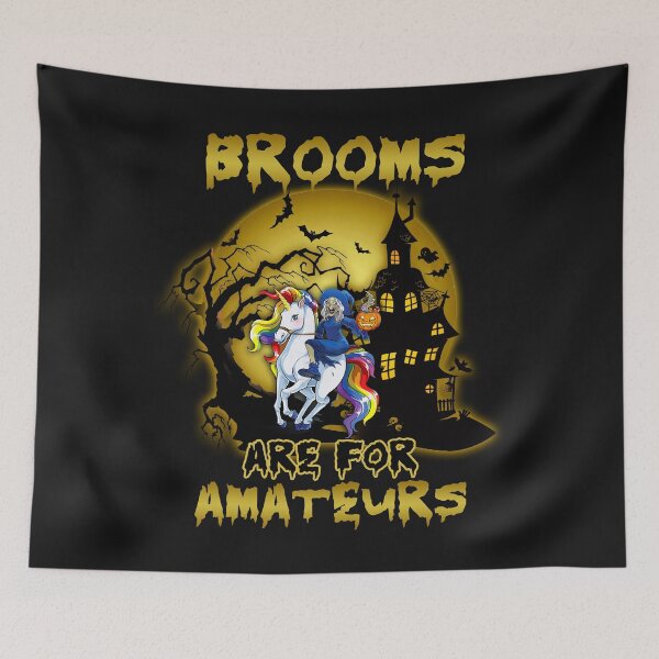 Item preview, Brooms Are For Amateurs Witch Riding Unicorn designed and sold by kathybuble.