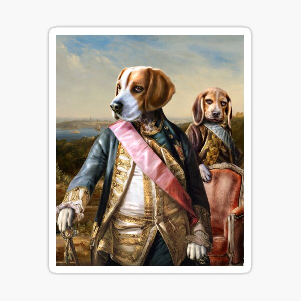 Beagle Dog Portrait - Tarzan and Archie Sticker