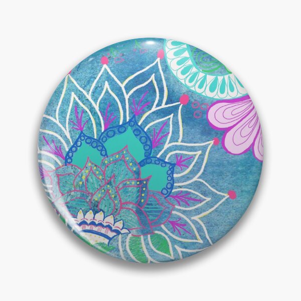 Item preview, Teal Zentagle Floral Artwork designed and sold by Jules McCullough.