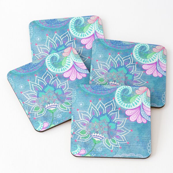 Item preview, Teal Zentagle Floral Artwork designed and sold by Jules McCullough.