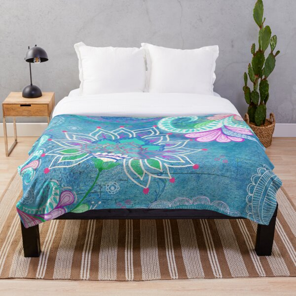 Item preview, Teal Zentagle Floral Artwork designed and sold by Jules McCullough.