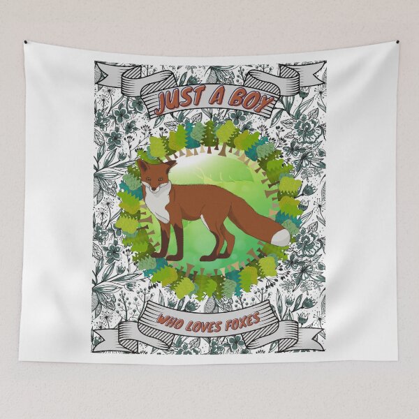 Item preview, Just a boy who loves foxes - Colorful compositions, art and animals, funny drawings designed and sold by AdvanceDesign.