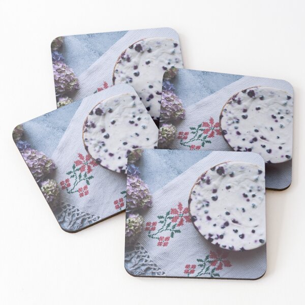 Item preview, Photo artwork: Hydrangea Bouquet, Blueberry Cheesecake on Tablecloth designed and sold by GrayCatGraphics.