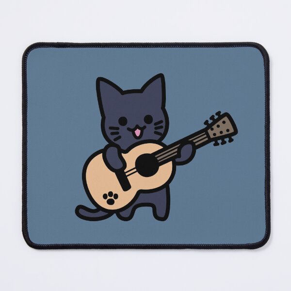 Item preview, Black Cat Playing Guitar designed and sold by Suimon.