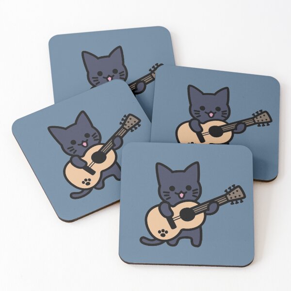 Item preview, Black Cat Playing Guitar designed and sold by Suimon.