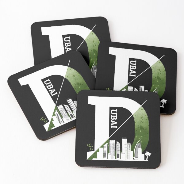 Item preview, Dubai D Letter Skyline Art Design. White text designed and sold by epicmarketing.