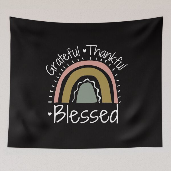 Item preview, Grateful Thankful Blessed Rainbow designed and sold by SunfullyYours.