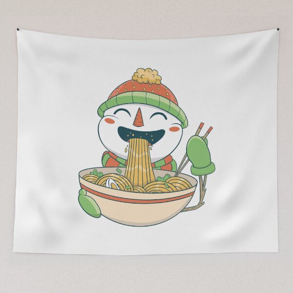 Item preview, Cute snowman eats ramen designed and sold by DerSenat.