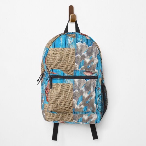 Item preview, Rustic Nautical Blue Wood Burlap Starfish designed and sold by idovedesign.