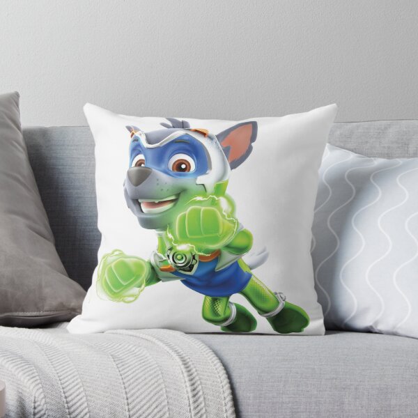 Rocky Paw Patrol Mighty Pups Super Paws Throw Pillow