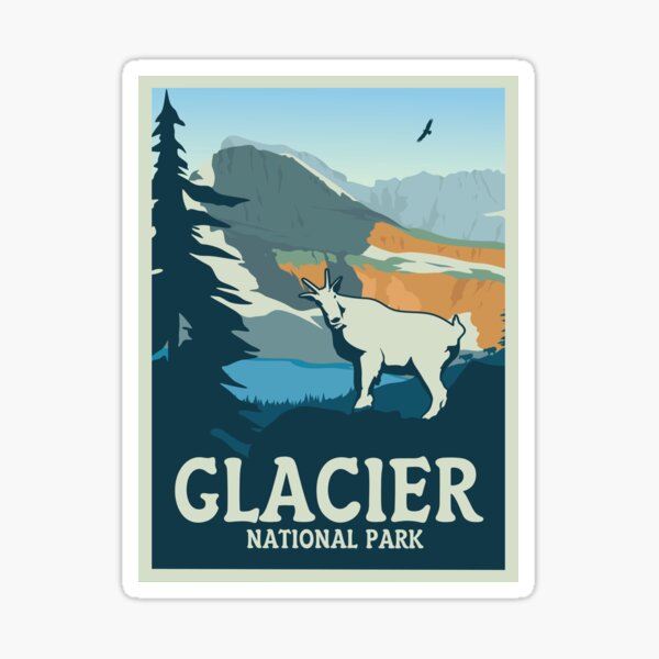 Item preview, Glacier National Park Travel Poster designed and sold by VintageVisions.