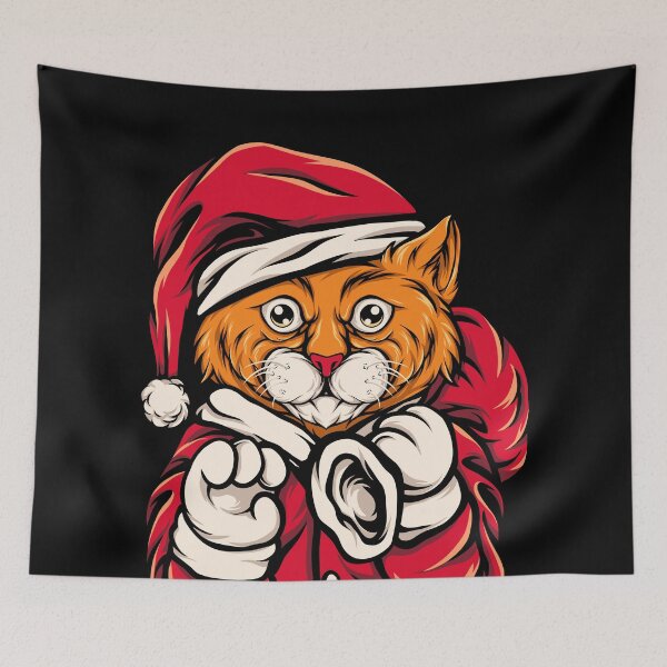 Item preview, Cute Cat With Santa Cape designed and sold by DAFIN.