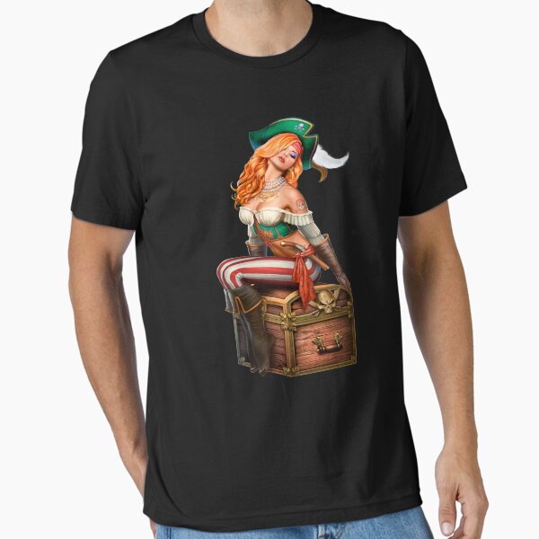 Item preview, Pin Up Girl Pirate Sailor Tattoo Captain Vintage Retro designed and sold by AlexaTees.