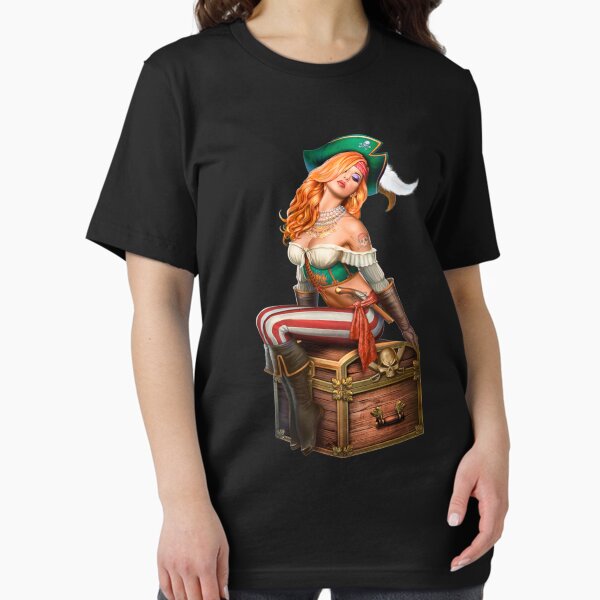 Item preview, Pin Up Girl Pirate Sailor Tattoo Captain Vintage Retro designed and sold by AlexaTees.