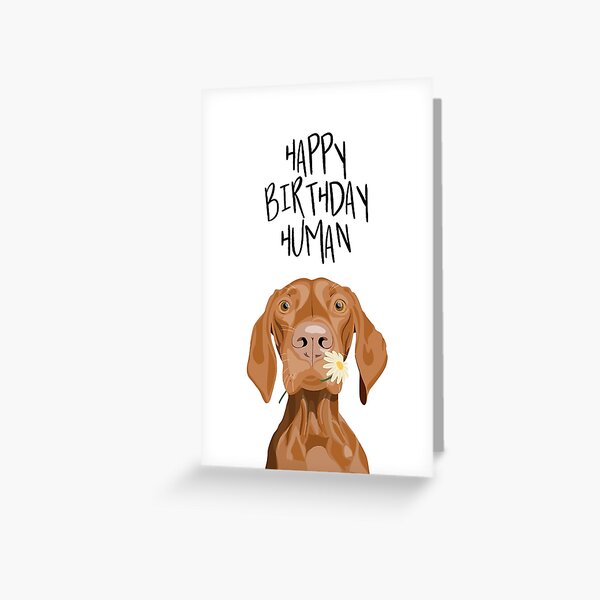 Item preview, Happy Birthday Human Hungarian Vizsla Birthday Card  designed and sold by Olivia's Doodle Den.