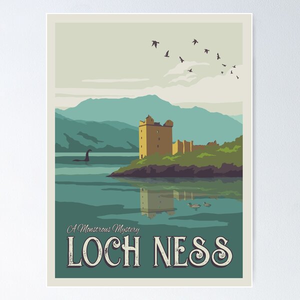 Item preview, Loch Ness National Park Travel Poster designed and sold by VintageVisions.