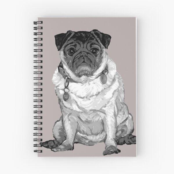 Aperçu de l'œuvre Pug O My Heart ~ Noir et blanc créée et vendue par Jane Oriel.