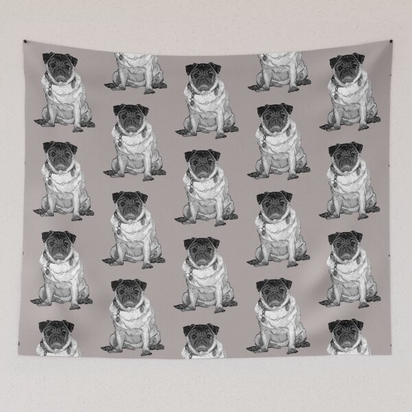 Item preview, Pug O My Heart ~ Black and white designed and sold by Jane Oriel.