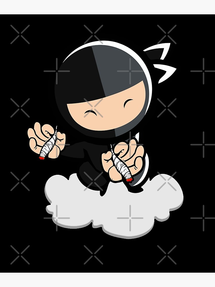 "Ninja Smoking Weed On Clouds Two Joints Blunt Stone Ninja Comic
