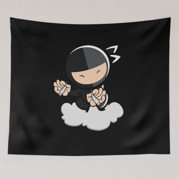 Item preview, Ninja Smoking Weed On Clouds Two Joints Blunt Stone Ninja Comic designed and sold by DabGraphic.