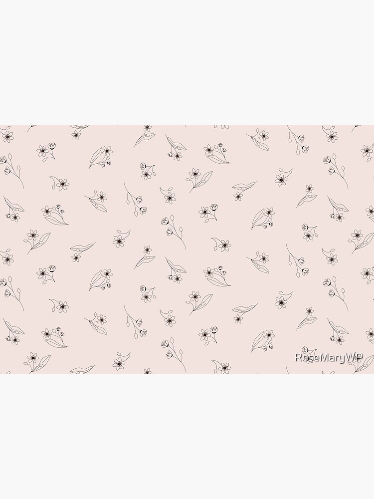 Discover Ditsy monochrome linden flower pattern Bath Mat