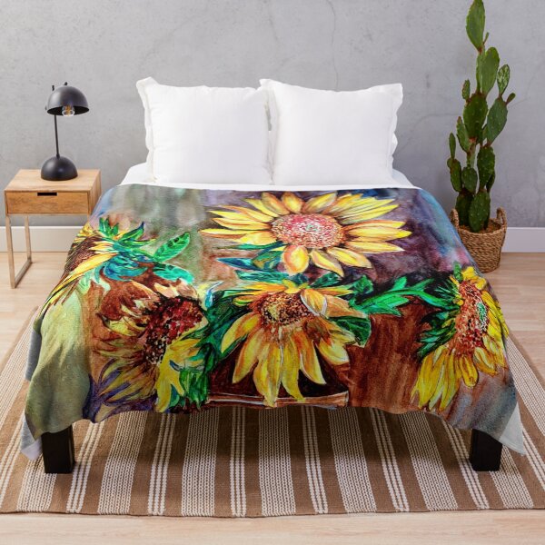 Item preview, Sunflowers in watercolors pattern, still life of sunflowers designed and sold by Ala Lopatniov.