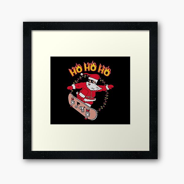 Item preview, Skater Santa Ho Ho Ho designed and sold by BeachHouseArt.