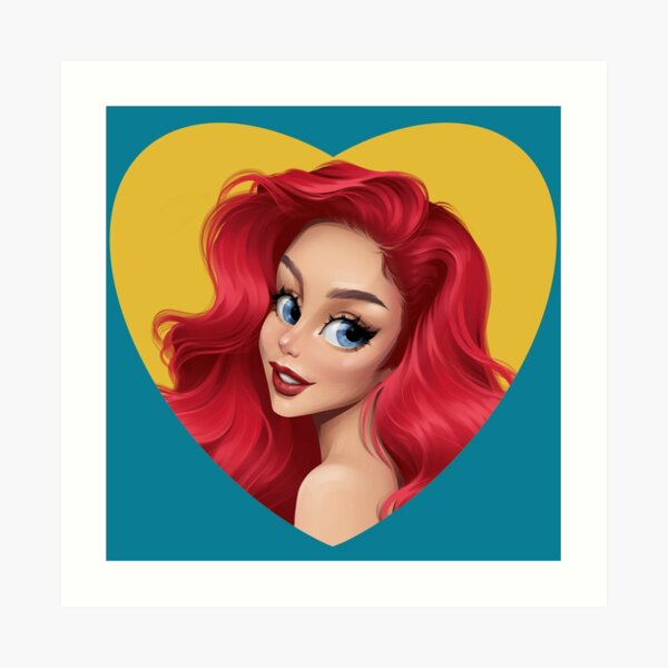 girl with red hair. in love. Art Print
