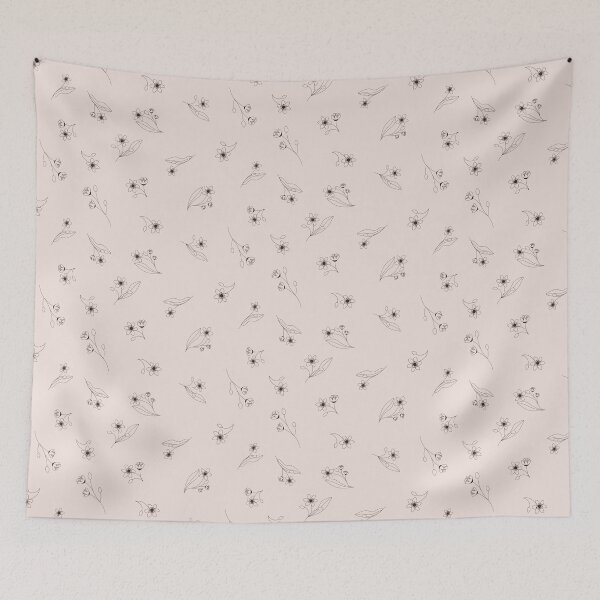 Item preview, Ditsy monochrome linden flower pattern designed and sold by RoseMaryWP.