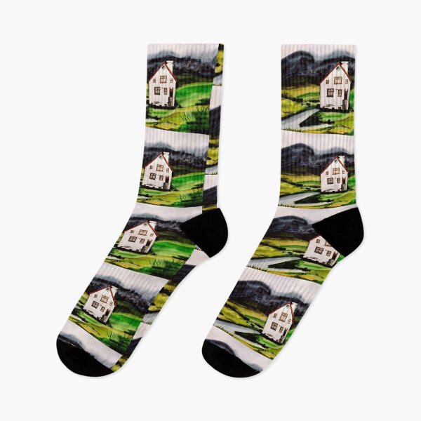 Item preview, Cottage house in watercolors, greenary in watercolors designed and sold by Ala Lopatniov.