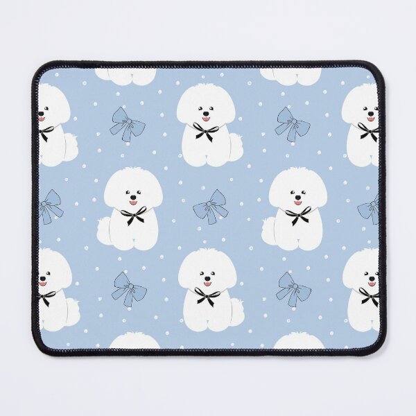 Item preview, Cute Bichon Frise Dog with Bow - Mushroom Head Shape designed and sold by Lulupainting.