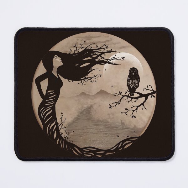 Item preview, Owl Woman Tree Shaman Art - Natural Drum 12 designed and sold by serenaking.