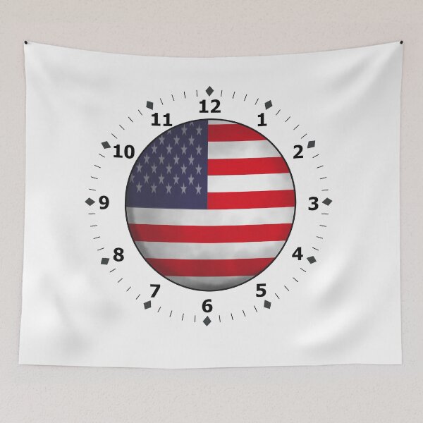 Item preview, united state flag - clock designed and sold by ZiphGames.