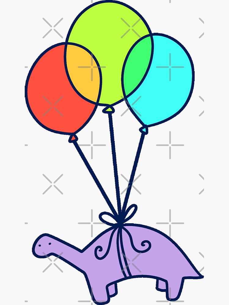 Discover Balloon Dinosaur Sticker