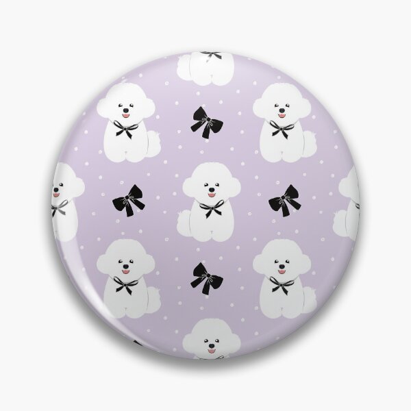 Item preview, Cute Bichon Frise Dog with Bow - Buns Head Shape designed and sold by Lulupainting.