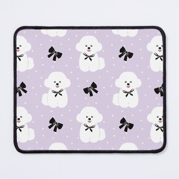 Item preview, Cute Bichon Frise Dog with Bow - Buns Head Shape designed and sold by Lulupainting.