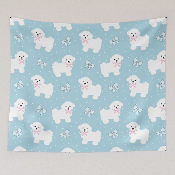 Item preview, Cute Bichon Frise Puppy with Bow  designed and sold by Lulupainting.